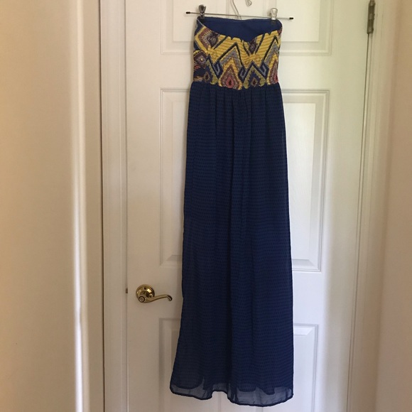 Strapless Maxi Dress with Slits - Picture 5 of 8